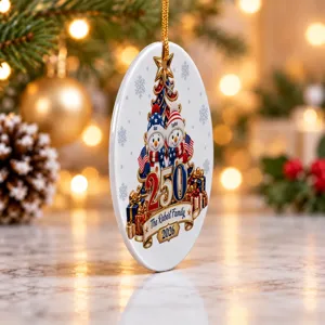 Snowman 250 Years Of Freedom America Anniversary - Personalized Circle Glass Ornament