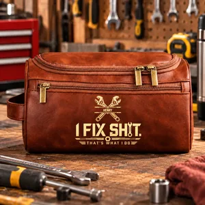 I Fix SH*T That's What I Do Custom Name - Personalized Leather Tool Bag - Funny Gifts for Dad, Husband, Grandpa & Handyman