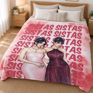 Custom Bestie Photo Blanket, Personalized Sistas Fleece Throw, Best Friends Gift, Sisterhood Keepsake, Birthday Christmas Gift