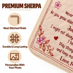 Personalized Throw Blanket Custom Name – To My Daughter Inspirational Gift, Floral Rose Keepsake Blanket from Mom