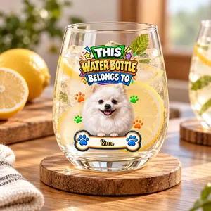 This Glass Cup Belongs To - Personalized Pet Photo Glass Tumbler