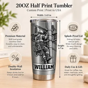 Personalized Lineman Tumbler Custom Name Electric Utility Worker