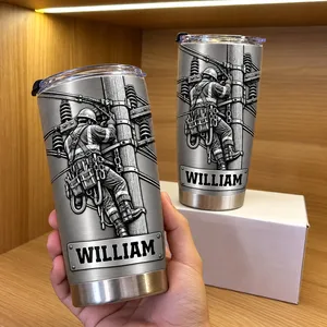 Personalized Lineman Tumbler Custom Name Electric Utility Worker