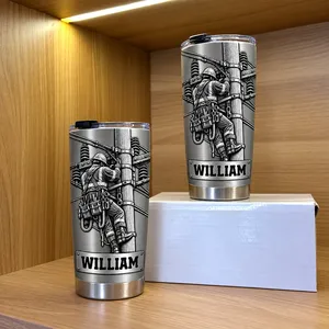 Personalized Lineman Tumbler Custom Name Electric Utility Worker