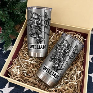 Personalized Lineman Tumbler Custom Name Electric Utility Worker