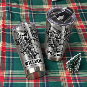 Personalized Lineman Tumbler Custom Name Electric Utility Worker