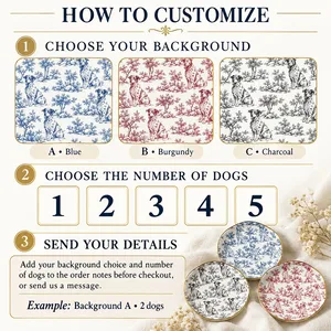 Custom Toile Dog Ring Dish