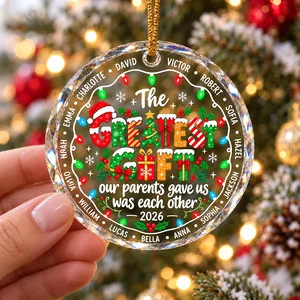 Personalized Family Christmas Ornament Custom Multiple Names & Year, The Greatest Gift Our Parents Gave Us Was Each Other, Sibling Keepsake Gift