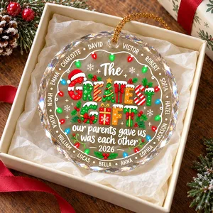 Personalized Family Christmas Ornament Custom Multiple Names & Year, The Greatest Gift Our Parents Gave Us Was Each Other, Sibling Keepsake Gift