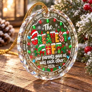 Personalized Family Christmas Ornament Custom Multiple Names & Year, The Greatest Gift Our Parents Gave Us Was Each Other, Sibling Keepsake Gift