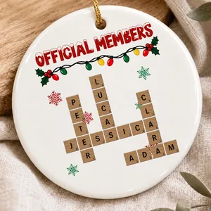 Custom Name Dumpster Fire Christmas Ornament, Personalized Official Members Keepsake, Funny Family Team Holiday Tree Decor, Christmas Gift