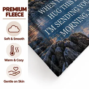 A Hug From Heaven Personalized Memorial Blanket Custom Photo, When You Miss Me Hug This Blanket, In Loving Memory Keepsake Gift