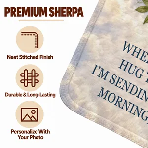 Custom Photo Memorial Blanket, Personalized A Hug From Heaven Remembrance Throw, In Loving Memory Keepsake, Sympathy Gift for Family