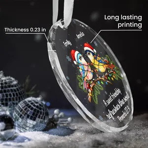 Christmas Birds Friendship Proverbs 27:9 – Personalized Best Friend Names Round Glass Ornament, Custom Christian Friendship Gift