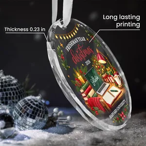 Freshman Christmas Glass Ornament