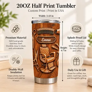 3D Hair Salon Tumbler 20oz - Personalized Custom Name