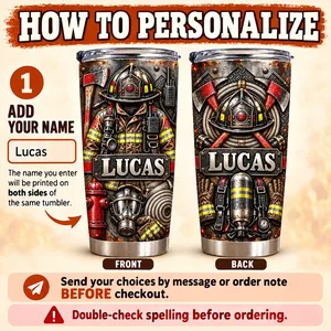 Custom Firefighter Name Tumbler
