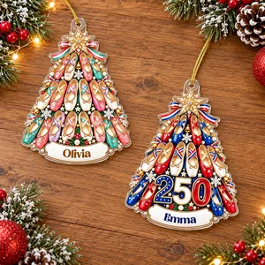 Personalized Acrylic Christmas Ornament Custom Name – Ballet Dancer Christmas Tree Keepsake, 250th Anniversary Patriotic Dance Gift, Nutcracker Decor