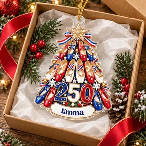 Personalized Acrylic Christmas Ornament Custom Name – Ballet Dancer Christmas Tree Keepsake, 250th Anniversary Patriotic Dance Gift, Nutcracker Decor