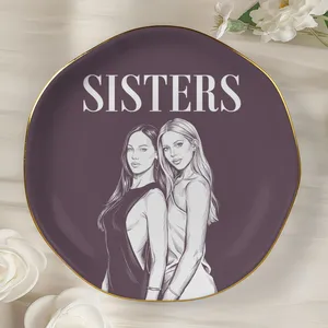 Best Friend - Personalized Custom Photo Pencil Sketch Ring Dish