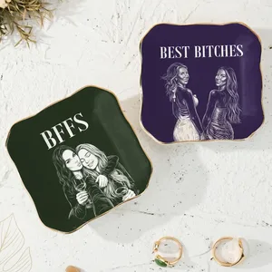 Best Friend - Personalized Custom Photo Pencil Sketch Ring Dish