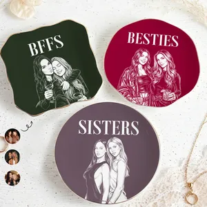 Best Friend - Personalized Custom Photo Pencil Sketch Ring Dish