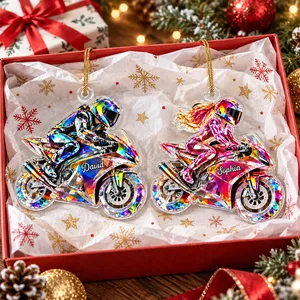 Motocross Dirt Bike Rider – Personalized Acrylic Christmas Ornament with Custom Name, Gift for Motorcycle Lovers