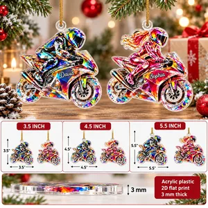 Motocross Dirt Bike Rider – Personalized Acrylic Christmas Ornament with Custom Name, Gift for Motorcycle Lovers
