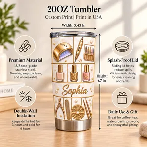 Custom Nail Technician Name Tumbler
