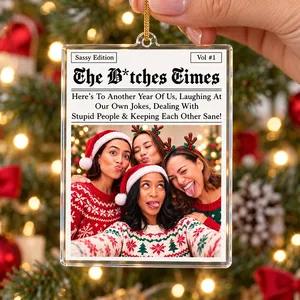 Custom Best Friends Newspaper Photo Ornament