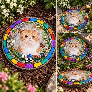 Custom Photo Forever In My Heart, Dear Friend - Personalized Memorial Garden Stepping Stone, Outdoor Decorative Tribute Stone