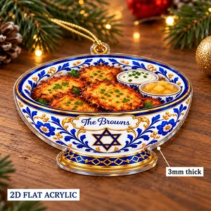 Personalized Hanukkah Ornament Custom Family Name, Jewish Family Keepsake, Hanukkah Gelt Holiday Tree Decor, Meaningful Jewish Gift