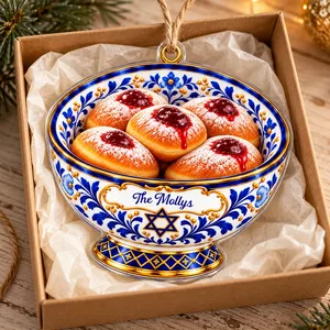 Personalized Hanukkah Ornament Custom Family Name, Jewish Family Keepsake, Hanukkah Gelt Holiday Tree Decor, Meaningful Jewish Gift