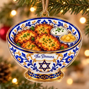 Personalized Hanukkah Ornament Custom Family Name, Jewish Family Keepsake, Hanukkah Gelt Holiday Tree Decor, Meaningful Jewish Gift