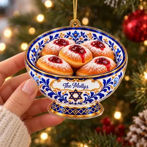 Personalized Hanukkah Ornament Custom Family Name, Jewish Family Keepsake, Hanukkah Gelt Holiday Tree Decor, Meaningful Jewish Gift
