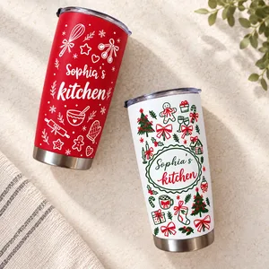 Personalized 20oz Tumbler Custom Name – Christmas Kitchen Lover Gift, Holiday Baking Drinkware, Personalized Kitchen Travel Cup, Christmas Gift