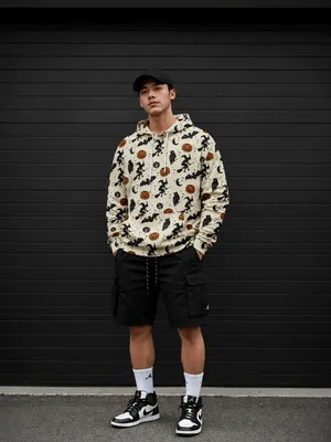 Spooky Halloween Pattern Graphic Hoodie