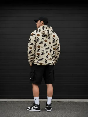 Spooky Halloween Pattern Graphic Hoodie