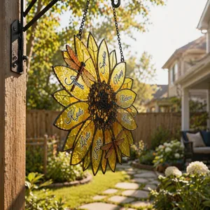 Custom Family Legacy Sunflower Suncatcher