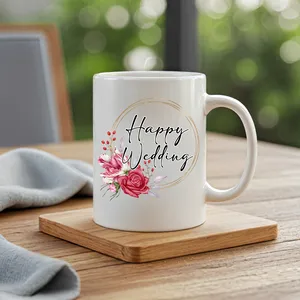 Personalized Floral Wedding Gift Couple Mug