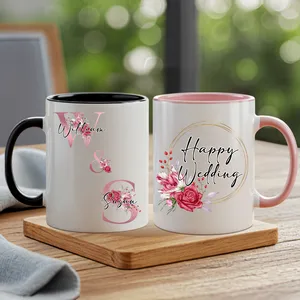 Personalized Floral Wedding Gift Couple Mug