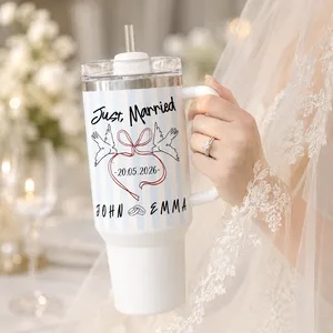 Custom Just Married 40oz Tumbler Wedding Gift