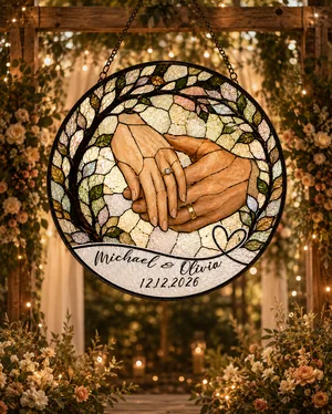 Custom Bride and Groom Suncatcher Wedding Gift For Wedding