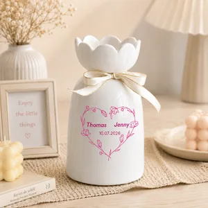 Personalized Anniversary Flower Vase – Custom Couple Names Ceramic Vase