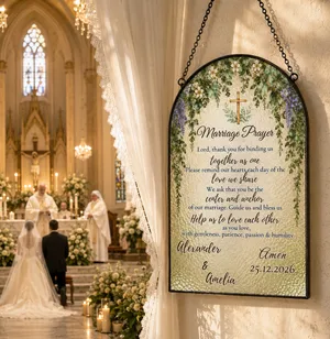 Personalized Christian Marriage Prayer Suncatcher Wedding Gift