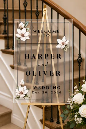 Personalized Floral Wedding Welcome Sign