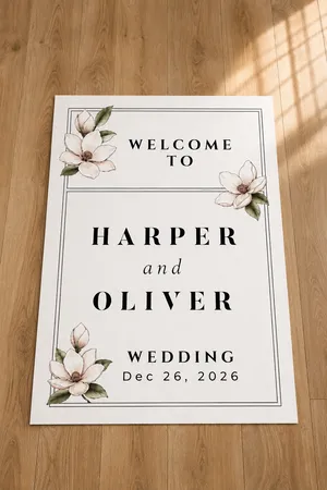 Personalized Floral Wedding Welcome Sign