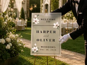 Personalized Floral Wedding Welcome Sign