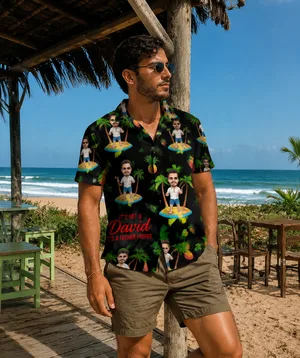 Funny Dad Bod Hawaiian Shirt, Upload Face And Custom Name