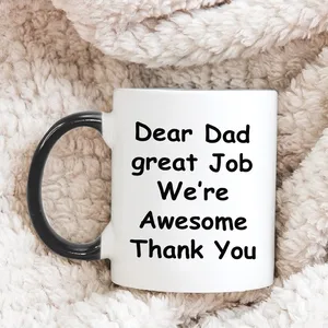 Custom Kids Photo Face Mug for Dad – Personalized Photo Stick Figure Mug, Father's Day Gift from Kids
